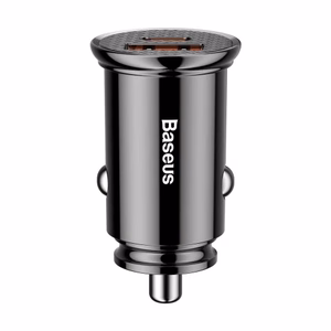 Baseus Circular PPS älykäs autolaturi USB QC 4.0 ja USB-C PD 3.0 SCP -porteilla, musta (CCALL-YS01)