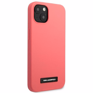 Karl Lagerfeld Silikoni Plaque Case iPhone 13 mini - Fuksiainen