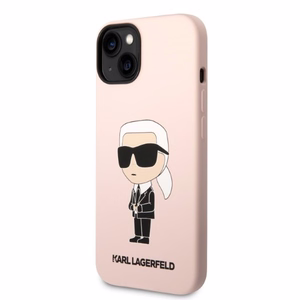 Karl Lagerfeld KLHMP14MSNIKBCP iPhone 14 Plus 6.7" kovakuori vaaleanpunainen/vaaleanpunainen Silicone Ikonik MagSafe