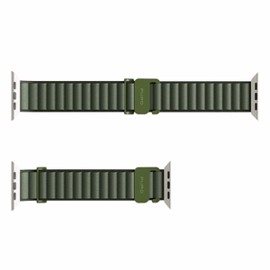 Puro Extreme Nylon Hihna Apple Watch 42 / 44 / 45 / 49 mm:lle - Tummanvihreä
