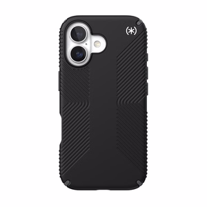 Speck Presidio2 Grip MagSafe -suojakuori iPhone 17:lle (musta / Slate Gray / valkoinen)