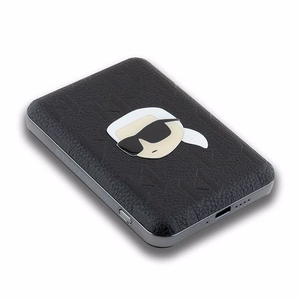 Karl Lagerfeld Powerbank induktiivinen KLPB5FPGKSKIHK 16W 5000mAh musta/musta Karl Head Pin MagSafe