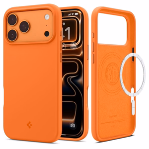 Spigen Silicone Fit Mag MagSafe Suojakuori iPhone 17 Pro Max oranssi