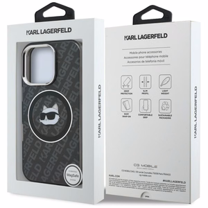 Karl Lagerfeld IML Choupette Head Logo MagSafe Suojakuori iPhone 16 Pro - musta