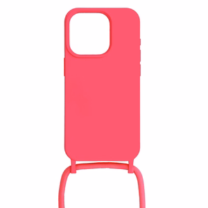 Strap Silicone Case for Iphone 15 Plus design 1 pink