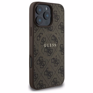 Guess 4G Ring Classic Logo MagSafe Suojakuori iPhone 16 Pro Max:lle - Ruskea