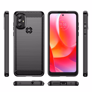 Carbon Case Joustava suojakotelo Motorola Moto G Power 2022 musta