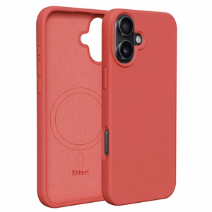 Etteri Silicone Mag case for iPhone 16 Plus 6,7" raspberry
