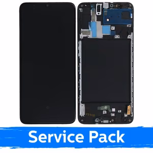 LCD-näyttö yhteensopiva Samsung A705 A70 kanssa musta kehyksellä (Service Pack)