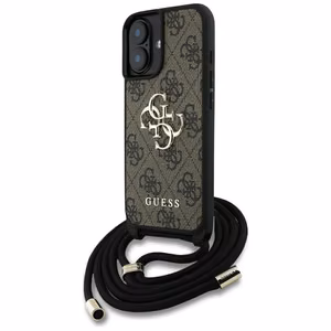 Guess suojakuori iPhone 16:lle GUHCP16SP4GMGCRW (CBDY PU 4G Big Logo W/Cord Strap) - ruskea