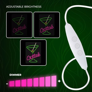 Neon PLEXI LED COCKTAILS vaaleanpunainen vihreä FPNE02X Forever Light