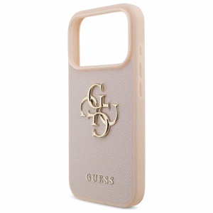 Guess Grained Big 4G & Classic Logo iPhone 17 Pro Suojakuori - vaaleanpunainen