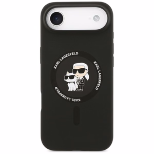 Karl Lagerfeld Silikoninen Karl&Choupette Ring MagSafe Suojakuori iPhone 17 Air:lle - Musta