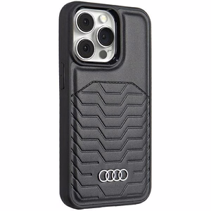 Audi Tekonahkainen Suojakuori MagSafella iPhone 15 Pro:lle - musta
