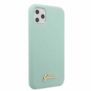 Guess GUHCN58LSLMGG iPhone 11 Pro vihreä/vihreä kova kotelo Silikoni Vintage Gold Logo