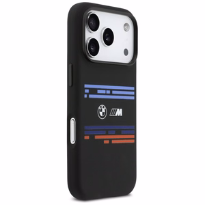 BMW M Silicon Horizontal Line MagSafe Suojakuori iPhone 17 Prolle - Musta