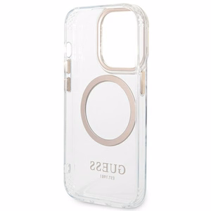 Guess GUHMP14XHTRMD iPhone 14 Pro Max 6.7 "kulta / kulta kova kotelo Metal Outline Magsafe