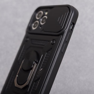 TFO Defender Slide iskunkestävä suojakuori liukuvalla kamerasuojuksella Realme 16 Pro+ 5G -puhelimelle – musta
