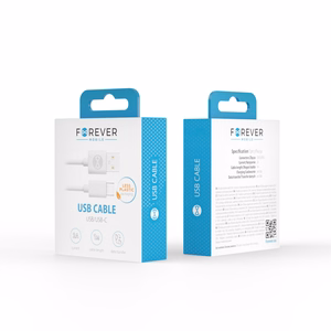 Forever kaapeli USB - USB-C 1,0 m 2A valkoinen