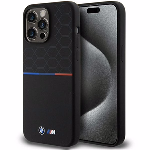 BMW M Silikoninen Pattern MagSafe Suojakuori iPhone 15 Pro Maxille - musta