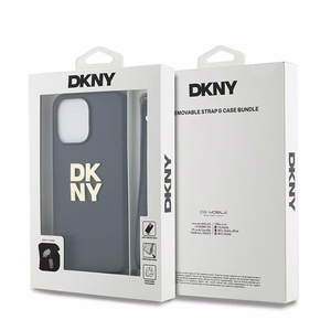DKNY Wrist Strap Stock Logo Suojakuori iPhone 14 Pro:lle - Musta