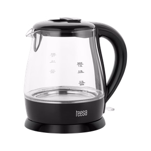 TEESA sähköinen lasivedenkeitin, 1630 W, musta, 1 l
