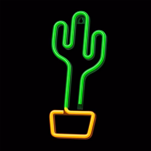 Neon LED-valo CACTUS oranssi vihreä Bat + USB FLNE02 Forever Light