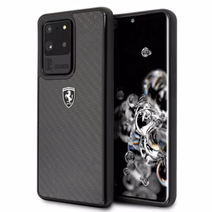 Ferrari Carbon Heritage Suojakuori Samsung Galaxy S20 Ultralle - musta