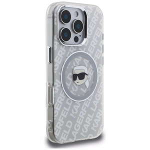 Karl Lagerfeld IML Karl Head Logo MagSafe suojakuori iPhone 16 Pro - harmaa