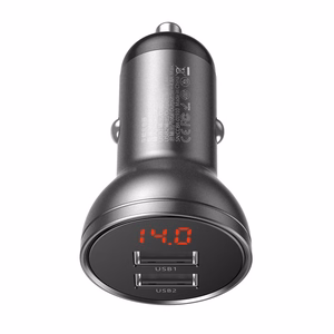 Autolaturi Baseus Digital Display 24W 2xUSB-A musta CCBX-0G