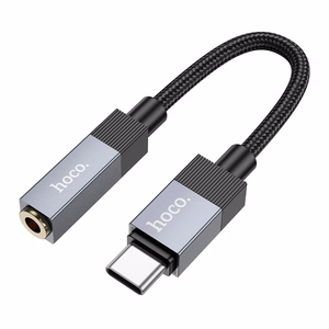 Hoco UPA32C sovitin USB C (uros) - Jack 3,5 mm (naaras) musta