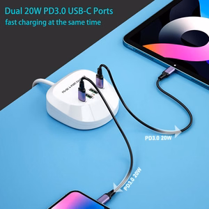 Travel charger T3P+ - 2xType C + 2xUSB - QC + PD 40W white