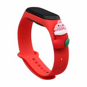 Hihna Xmas Xiaomi Mi Band 3 / 4 joulu Silikoni hihna rannekoru sukka - punainen