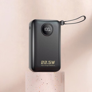 Dudao K14+ varavirtalähde 20000mAh 22.5W USB-C / USB-A / sisäänrakennetut Lightning- ja USB-C-kaapelit - musta