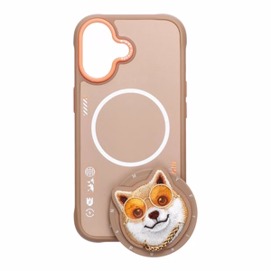 NIMMY suojakuori GLASSES COOL DOG yhteensopiva MagSafen kanssa iPhone 17:lle beige