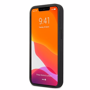 AMG Nahka Debossed Lines kotelo iPhone 13 mini - musta