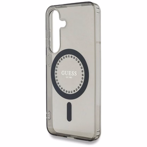 GUESS Suojakuori Samsung S25:lle GUHMS25SPFTDTEK (Magneettinen IML Rhinestones) Musta