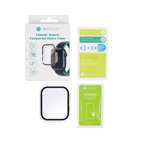 Bestsuit kuori hybridilasilla Apple Watch Series 7/8/9 45mm - kirkas
