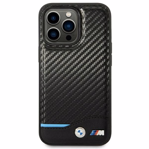 Kotelo BMW BMHCP14L22NBCK iPhone 14 Pro 6.1 "musta / musta nahka Carbon