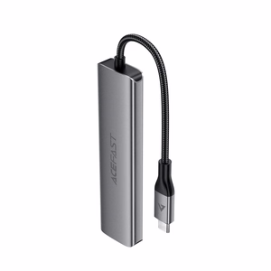 Acefast J18 USB-keskitin USB-C 6-in-1 HDMI 4K 60Hz PD90W telakka-asema - harmaa