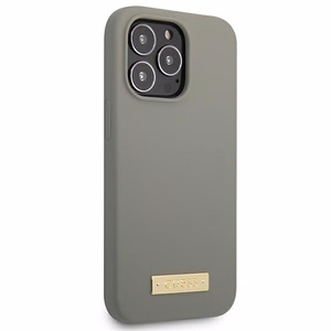 Guess GUHMP13XSPLG iPhone 13 Pro Max 6.7 harmaa/harmaa kova suojakuori Silicone Logo Plate MagSafe