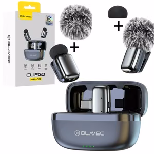 Blavec Lavalier mikrofonit x 2 MK-03 ClipGo Type C (LMMK03-S) hopeinen