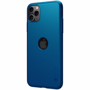 Nillkin Super Frosted Shield suojakuori laitteelle Apple iPhone 11 Pro Max, logoaukolla, riikinkukonsininen