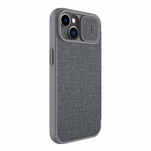 Nillkin Qin Qin Cloth Pro Case Case iPhone 14 Plus kameran kansi Holster kansi Flip Case harmaa