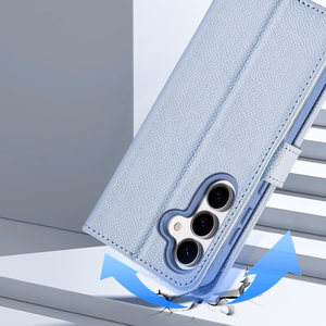 Dux Ducis Lawa Nahkainen Suojakuori Samsung Galaxy S25+:lle irrotettavalla magneettisella lompakolla - Sininen