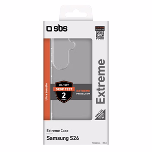 SBS Extreme X2 suojakuori Samsung Galaxy S26:lle läpinäkyvä