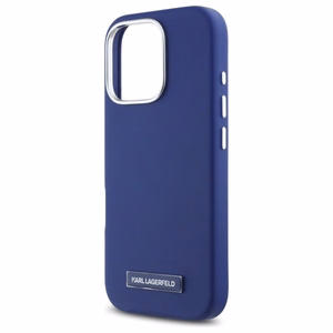 Karl Lagerfeld FW Metal Plate MagSafe Suojakuori iPhone 16 Pro:lle - sininen