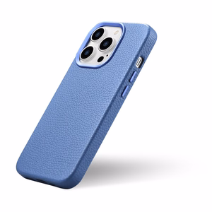 iCarer Litchi Premium Nahkakotelo iPhone 14 Pro Max Magneettinen nahkakotelo MagSafe vaaleansininen (WMI14220712-LB)