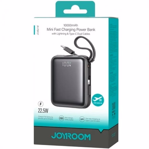 Joyroom JR-PBF27 10000mAh 22.5W tehopankki sisäänrakennetuilla USB-C- ja Lightning-kaapeleilla - musta