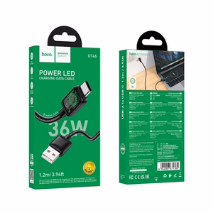 Hoco U146 Kaapeli LCD-näytöllä USB-A – USB-C 3A 1.2m musta